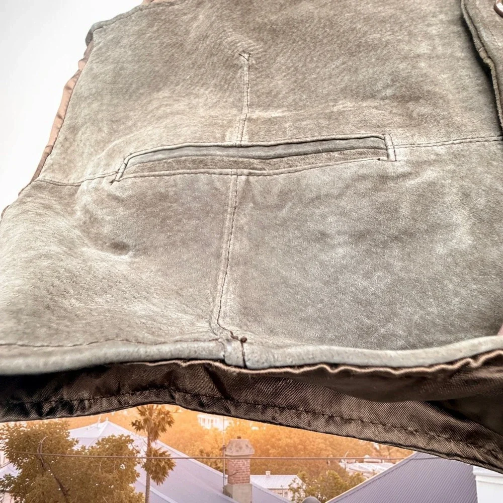 Beyond Leather Vtg 80s Mens XL Brown Suede Vest Western Cowboy Leather